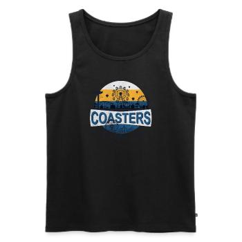 Coasters are Calling | Roller Coaster & Amusement Park - Men's Premium Organic Tank Top - black - Front - AI Model Male 178 light (178cm)
