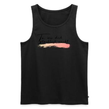 Tu, was dich glücklich macht - Männer Premium Bio Tank Top - Schwarz - Vorne - Michal (187cm)