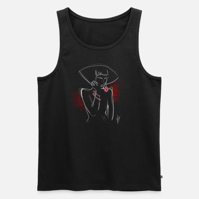 Lady red - Männer Premium Bio Tank Top - Schwarz
