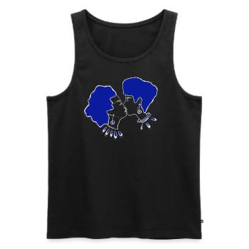 blau - Männer Premium Bio Tank Top - Schwarz - Vorne - Michal (187cm)