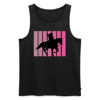 Retro Pferde Design - Männer Premium Bio Tank Top - Schwarz - Vorne - Michal (187cm)