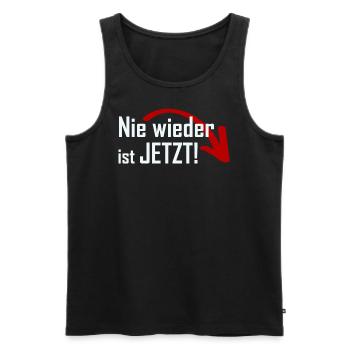 Nie wieder ist JETZT! - Männer Premium Bio Tank Top - Schwarz - Vorne - AI Model Male 178 light (178cm)