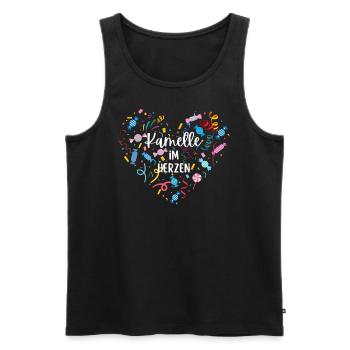 Karneval Shirt Kamelle, Fasching T-Shirt, Kostüm - Männer Premium Bio Tank Top - Schwarz - Vorne - Michal (187cm)
