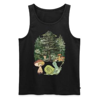 Enfant Escargot Habitant De La Forêt Musique Enfant - Débardeur bio Premium Homme - noir - Devant - Michal (187cm)
