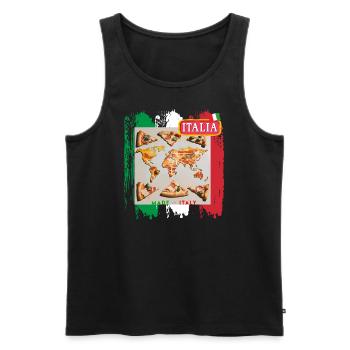 National Pizza Day 2024 - I was there! - Men's Premium Organic Tank Top - black - Front - AI Model Male 178 light (178cm)