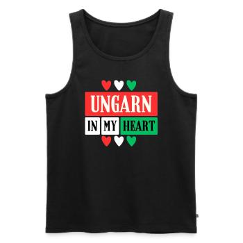 Hungary in My Heart - Men's Premium Organic Tank Top - black - Front - Michal (187cm)