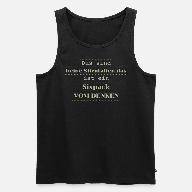 witziger spruch sixpack - Männer Premium Bio Tank Top - Schwarz