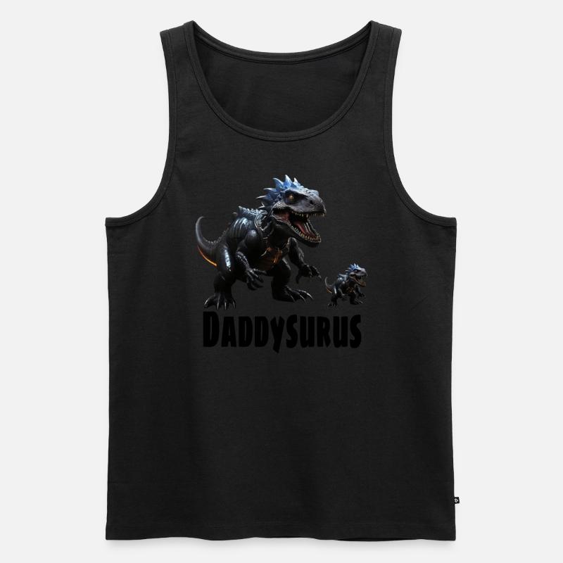 daddysaurus - Männer Premium Bio Tank Top - Schwarz