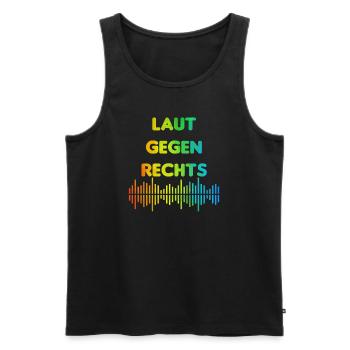 Laut gegen rechts Nr 05 - Männer Premium Bio Tank Top - Schwarz - Vorne - Michal (187cm)
