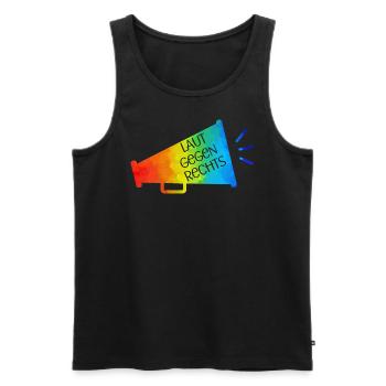 Laut gegen rechts Nr 01 - Männer Premium Bio Tank Top - Schwarz - Vorne - Michal (187cm)