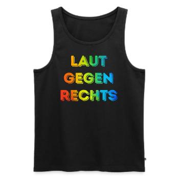 Laut gegen rechts Nr 08 - Männer Premium Bio Tank Top - Schwarz - Vorne - Michal (187cm)