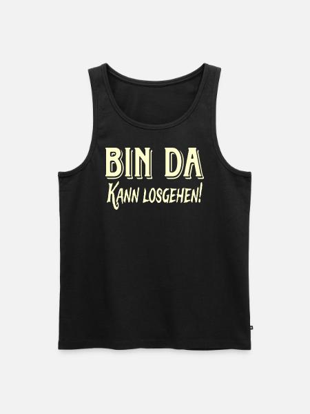 Bin da kann losgehen - Männer Premium Bio Tank Top - Schwarz
