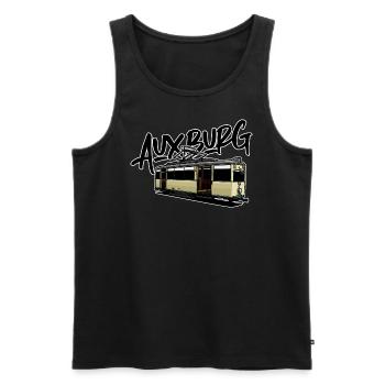Augsburg / Tram / Straßenbahn // Illustration - Männer Premium Bio Tank Top - Schwarz - Vorne - Michal (187cm)