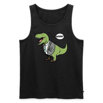 Business Büro Work T-Rex Dino Dinosaurier Anzug - Männer Premium Bio Tank Top - Schwarz - Vorne - Michal (187cm)