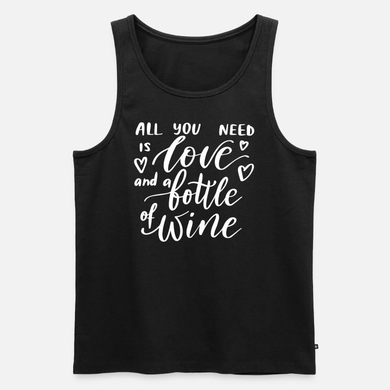 Wine - Männer Premium Bio Tank Top - Schwarz