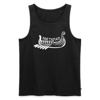 Northman - Männer Premium Bio Tank Top - Schwarz - Vorne - AI Model Male 178 light (178cm)