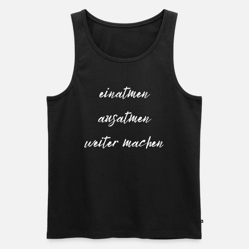 Einatmen - Männer Premium Bio Tank Top - Schwarz
