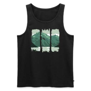 Berge und Natur – Outdoor Liebhaber Design - Männer Premium Bio Tank Top - Schwarz - Vorne - Michal (187cm)