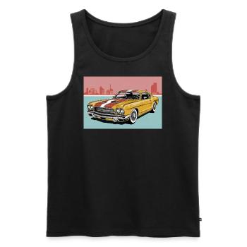 Retro muscle car 2 - Männer Premium Bio Tank Top - Schwarz - Vorne - AI Model Male 178 light (178cm)