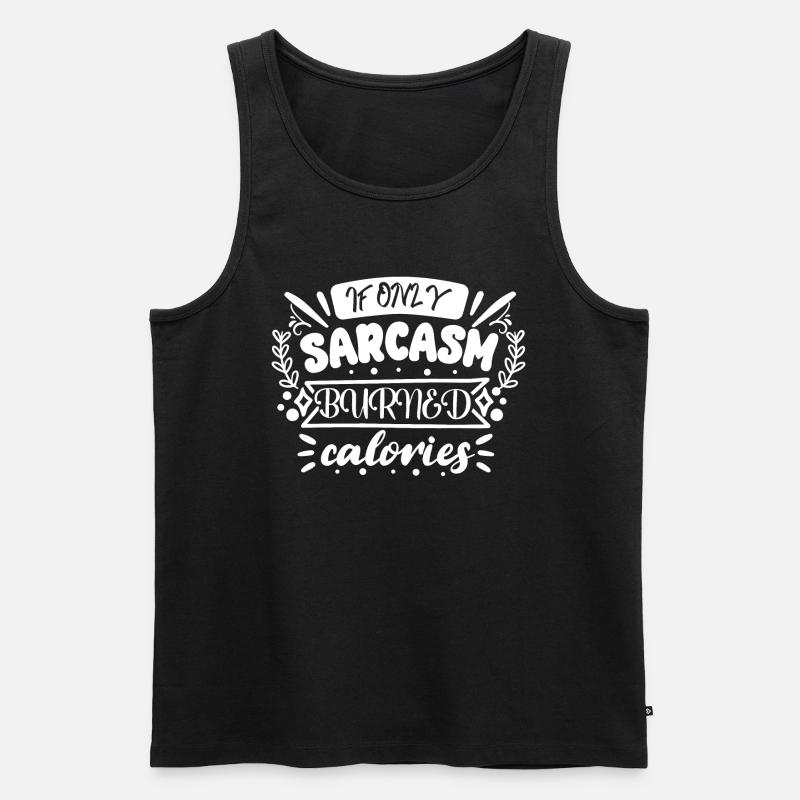 Sarcasm - Männer Premium Bio Tank Top - Schwarz