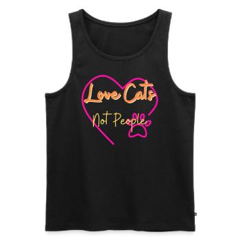 Love Cats - Men's Premium Organic Tank Top - black - Front - AI Model Male 178 light (178cm)