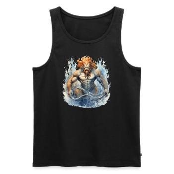Triton - Männer Premium Bio Tank Top - Schwarz - Vorne - Michal (187cm)