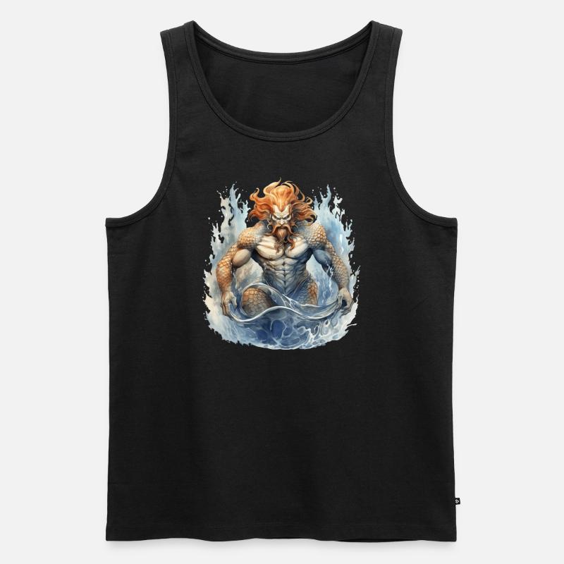 Triton - Männer Premium Bio Tank Top - Schwarz