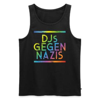 DJs gegen Nazis Regenbogen - Männer Premium Bio Tank Top - Schwarz - Vorne - Michal (187cm)