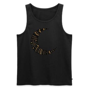 Gold Moon Mandala - Männer Premium Bio Tank Top - Schwarz - Vorne - Michal (187cm)