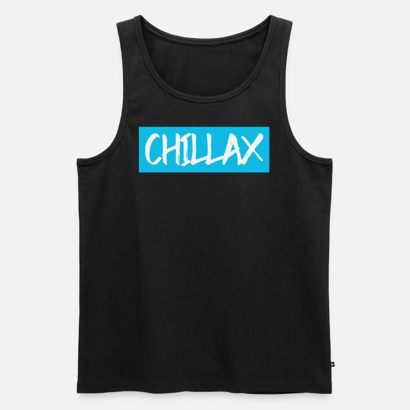 CHILLAX - Männer Premium Bio Tank Top - Schwarz