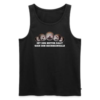 Kaltstart-Adrenalin: Gib Vollgas, Motorsportfans - Männer Premium Bio Tank Top - Schwarz - Vorne - Michal (187cm)