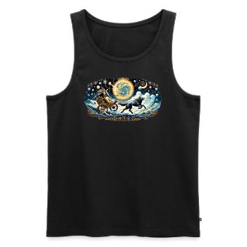 Celestial Odyssey - Men's Premium Organic Tank Top - black - Front - AI Model Male 178 light (178cm)
