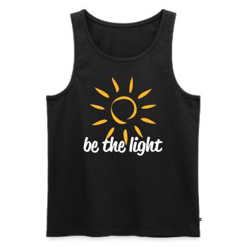 be the light - Männer Premium Bio Tank Top - Schwarz - Vorne - Michal (187cm)