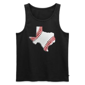 Carte du vrai baseball dans l’État du Texas - Débardeur bio Premium Homme - noir - Devant - AI Model Male 178 light (178cm)