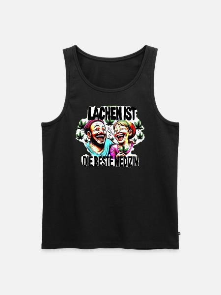 Latter er den bedste medicin - Herre Premium økologisk tanktop - sort