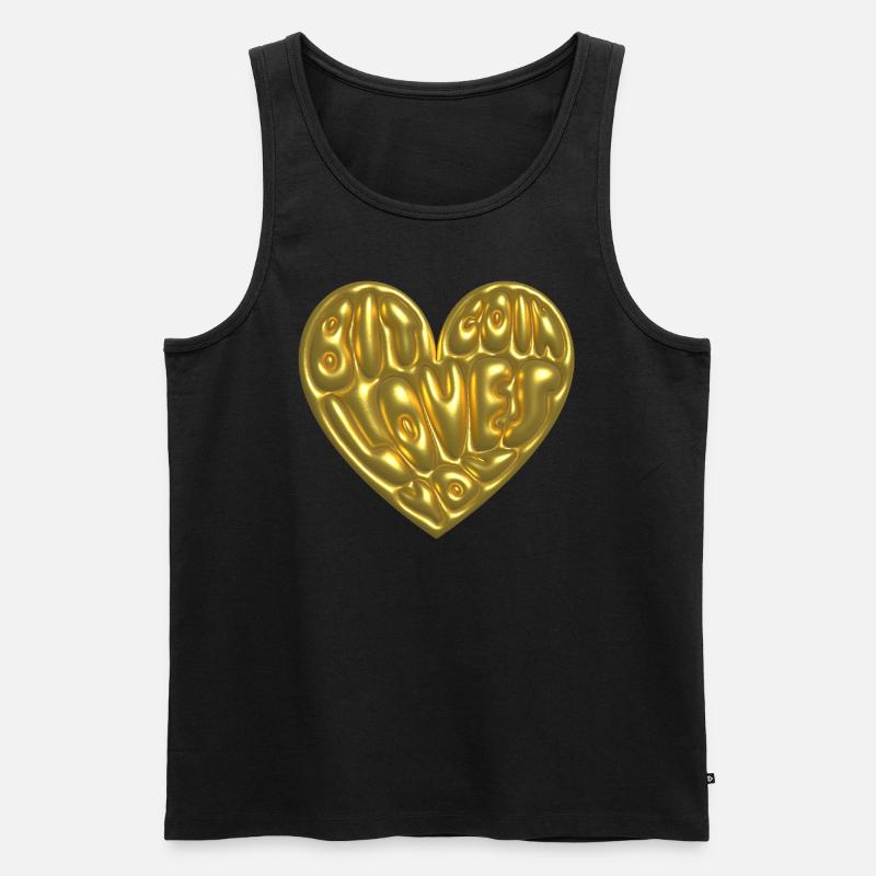 Bitcoin liebt dich - Männer Premium Bio Tank Top - Schwarz