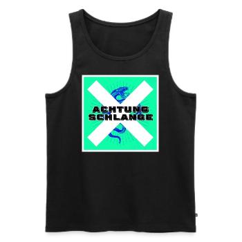 Achtung Schlange: Komm mir nicht zu nahe - Männer Premium Bio Tank Top - Schwarz - Vorne - Michal (187cm)