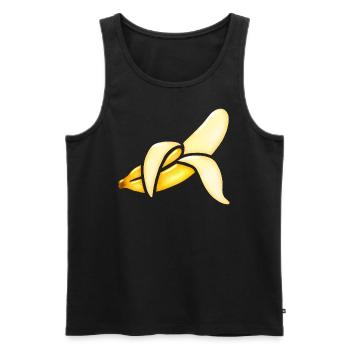 Glassy Banana aquarelle - Débardeur bio Premium Homme - noir - Devant - AI Model Male 178 light (178cm)