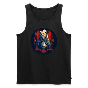Die Rollenspiel Echse - Männer Premium Bio Tank Top - Schwarz - Vorne - AI Model Male 178 light (178cm)