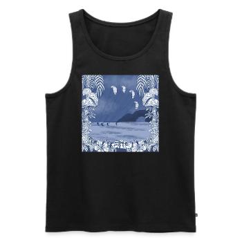 Kiteboarder auf dem Wasser - Männer Premium Bio Tank Top - Schwarz - Vorne - AI Model Male 178 light (178cm)