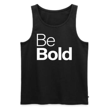 Be Bold - Männer Premium Bio Tank Top - Schwarz - Vorne - AI Model Male 178 light (178cm)
