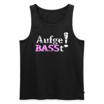 AufgeBASSt! - Männer Premium Bio Tank Top - Schwarz - Vorne - AI Model Male 178 light (178cm)