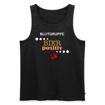 Blutgruppe Bier positiv - Männer Premium Bio Tank Top - Schwarz - Vorne - Michal (187cm)