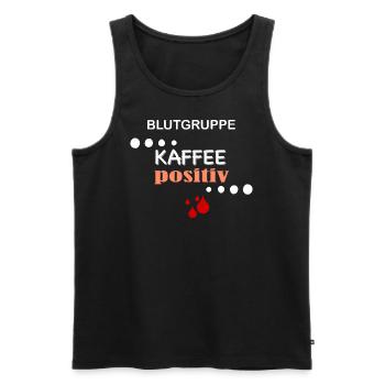KAFFEEpositiv - Männer Premium Bio Tank Top - Schwarz - Vorne - Michal (187cm)