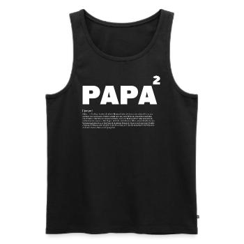 Papa Definition hoch 2 Lustiger Spruch Vatertag - Männer Premium Bio Tank Top - Schwarz - Vorne - Michal (187cm)