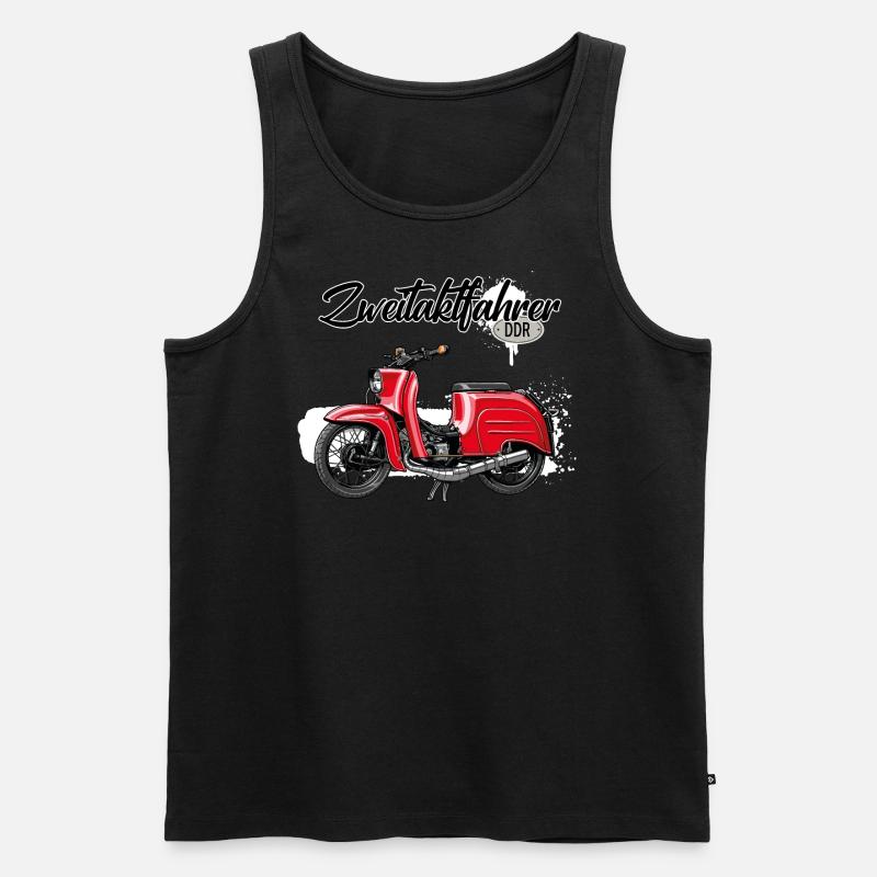 Schwalbe (rot / Zweitaktfahrer) // Illustration - Männer Premium Bio Tank Top - Schwarz