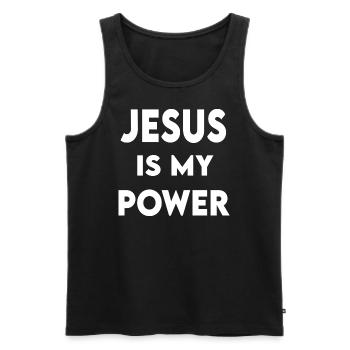 Jesus is my power - Männer Premium Bio Tank Top - Schwarz - Vorne - Michal (187cm)