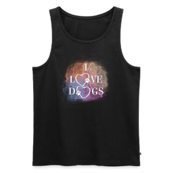 Ich liebe Hunde - Männer Premium Bio Tank Top - Schwarz - Vorne - Michal (187cm)