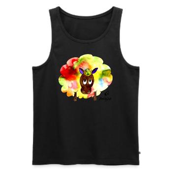 Regenbogenschaf - Männer Premium Bio Tank Top - Schwarz - Vorne - Michal (187cm)