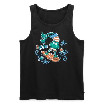 Splash - Surferglück - Männer Premium Bio Tank Top - Schwarz - Vorne - AI Model Male 178 light (178cm)